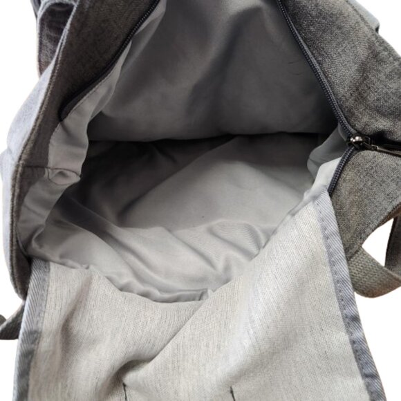 Mary & Martha Embroidered Tote Bag – Zippered Closure – Gray & Gold - Picture 9 of 10